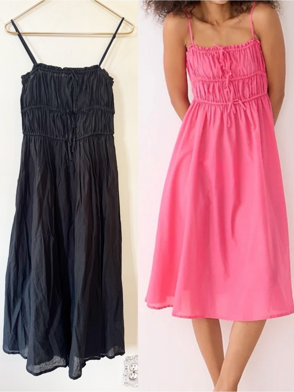 J Crew Black Tie Front Smocked Voile Cover Up Midi Dress M